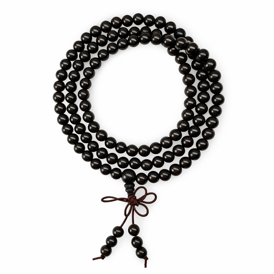 Elastische schwarze Palisander - Mala für das Handgelenk (⌀ 8 mm) - Atelier Tibet