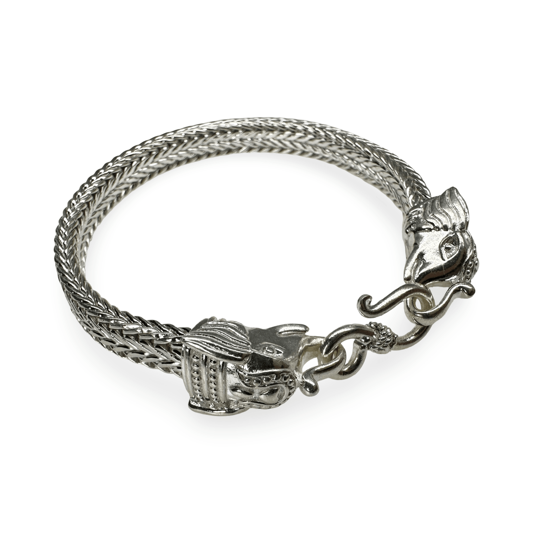 Elefanten Schlangenarmband aus Silber - Atelier Tibet