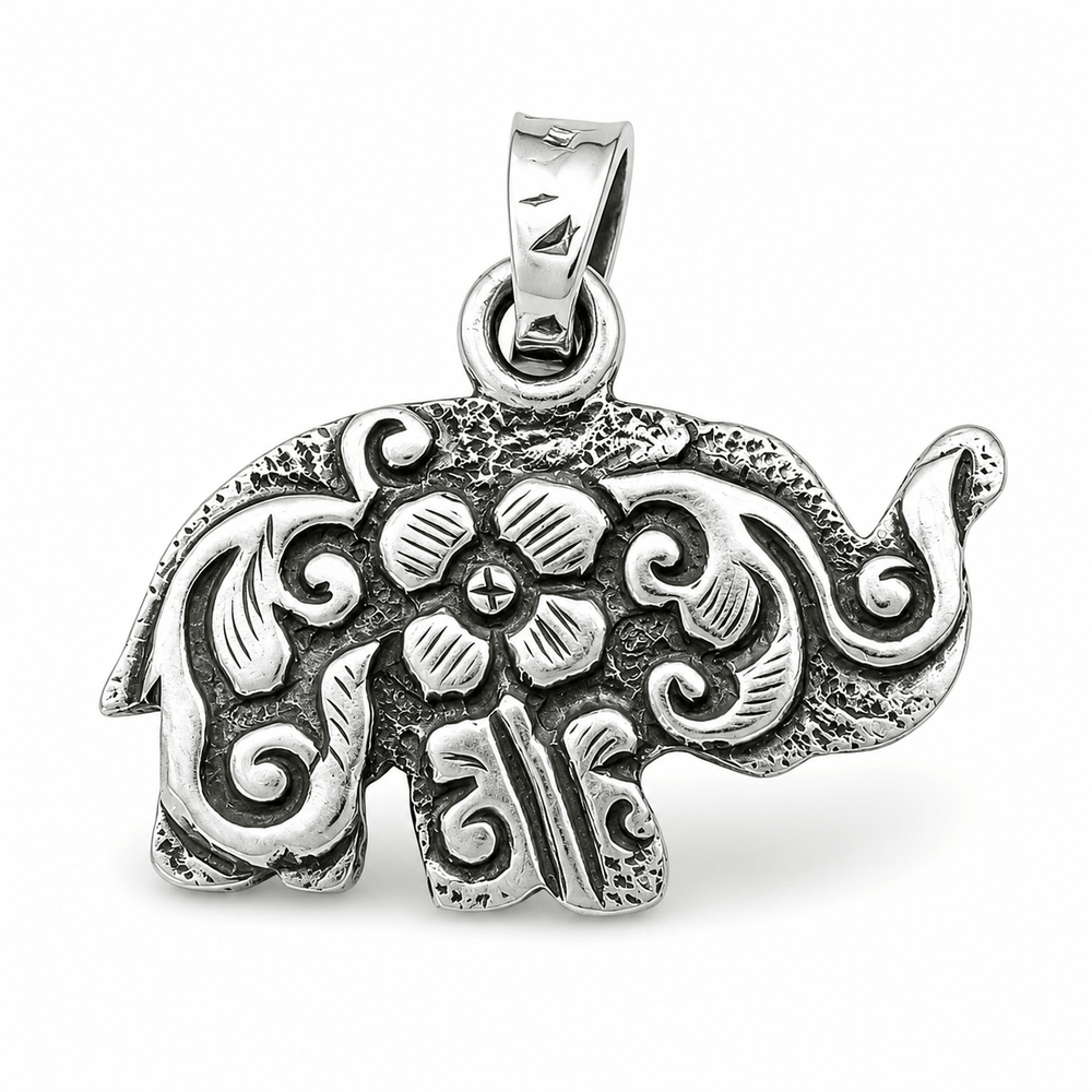 Elefanten-Silber-Anhänger aus dem Himalaya - Atelier Tibet