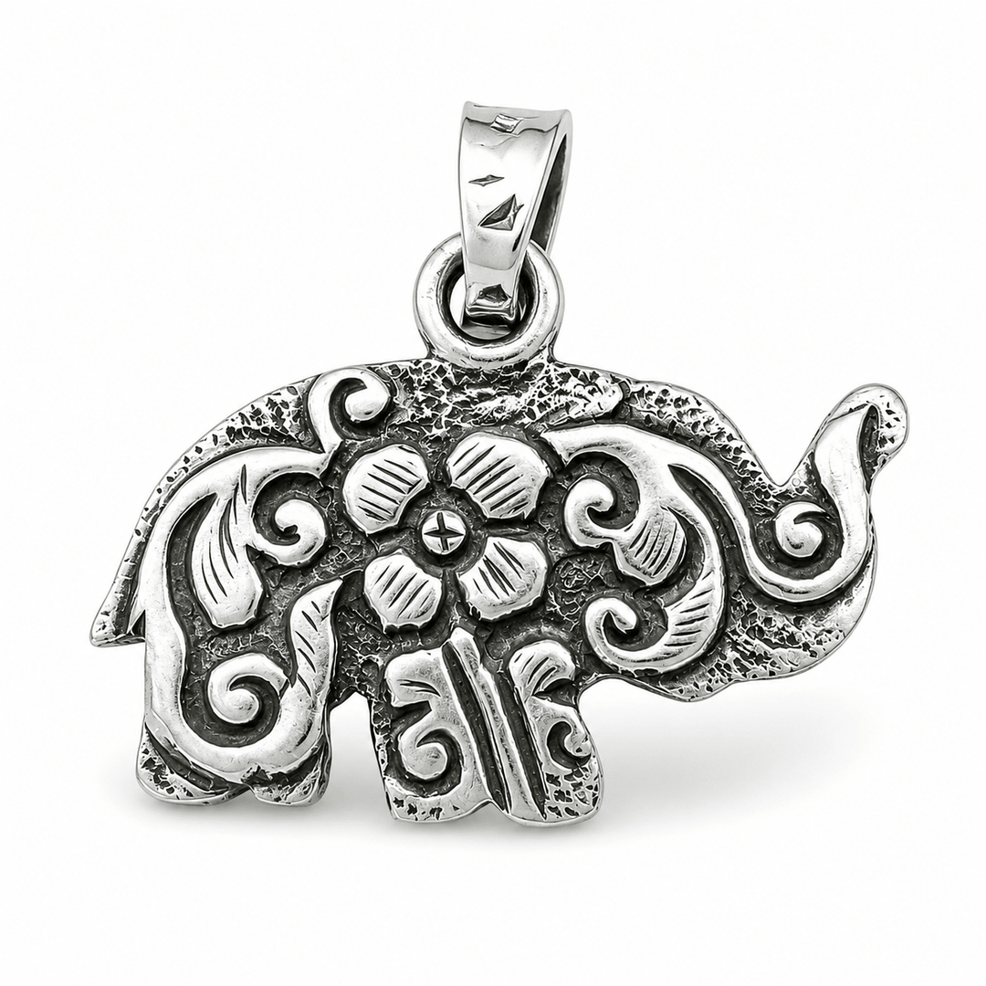 Elefanten-Silber-Anhänger aus dem Himalaya - Atelier Tibet