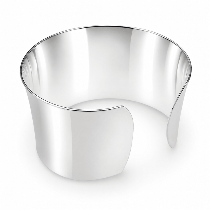 Elegante, gewölbte Silber-Armspange - Atelier Tibet
