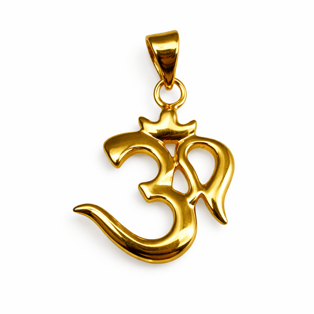 Eleganter OM ॐ - Anhänger aus vergoldetem Silber - Atelier Tibet