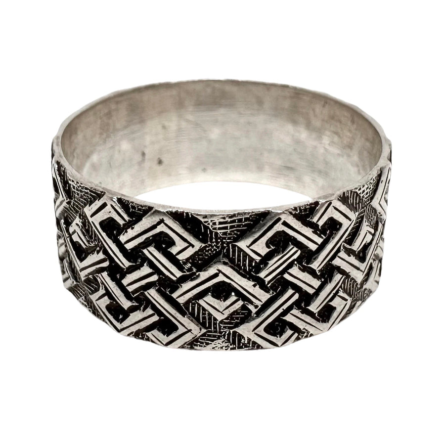 «Endloser Knoten»-Ring aus Silber - Atelier Tibet