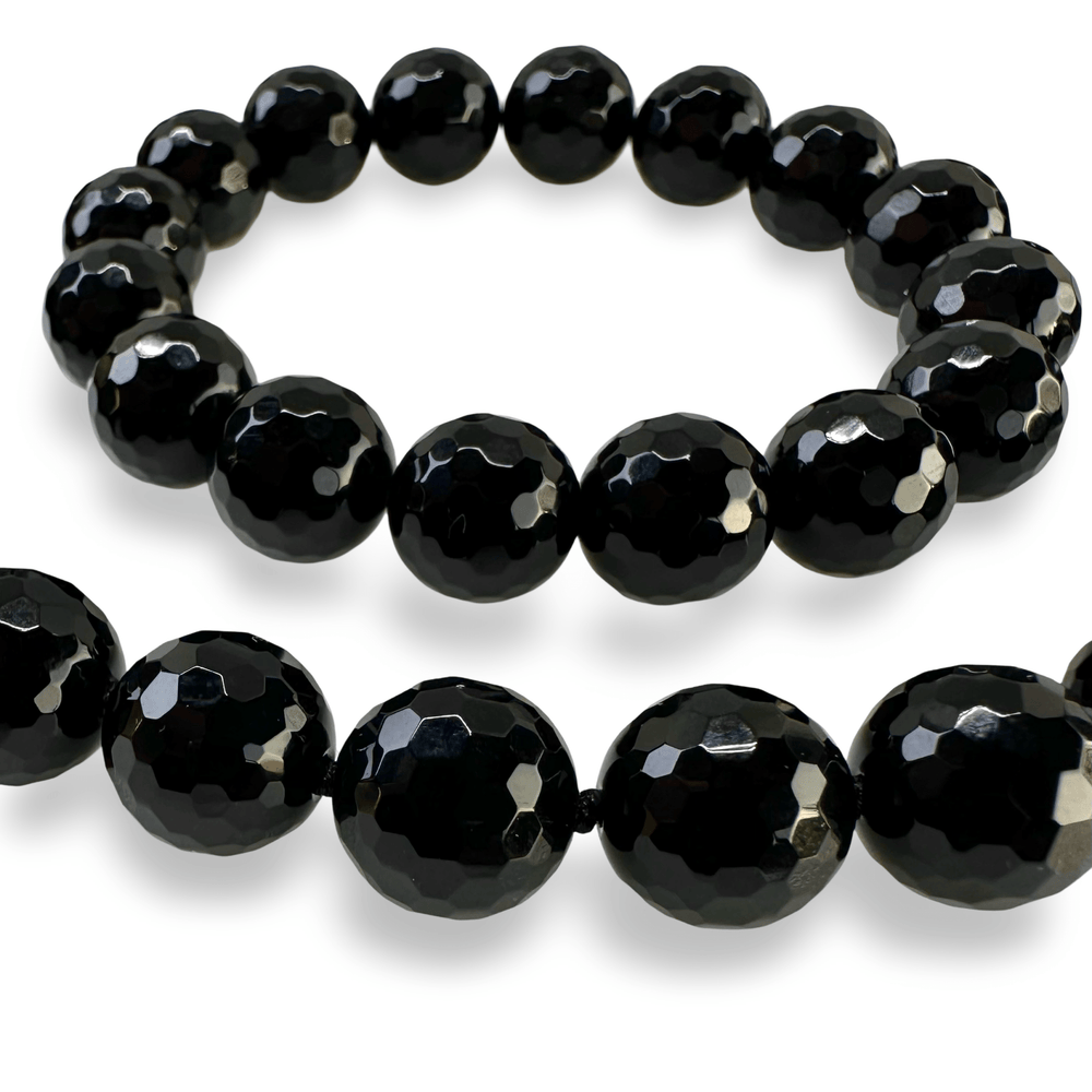 Ensemble aus Onyx Halskette und Armband - Atelier Tibet