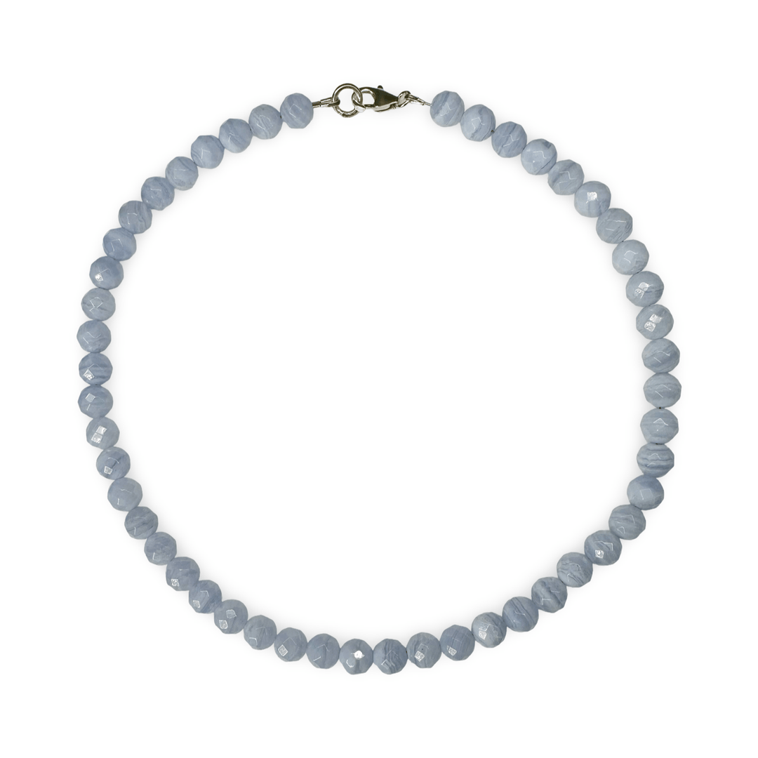 Facettierte Chalcedon Kette - Atelier Tibet