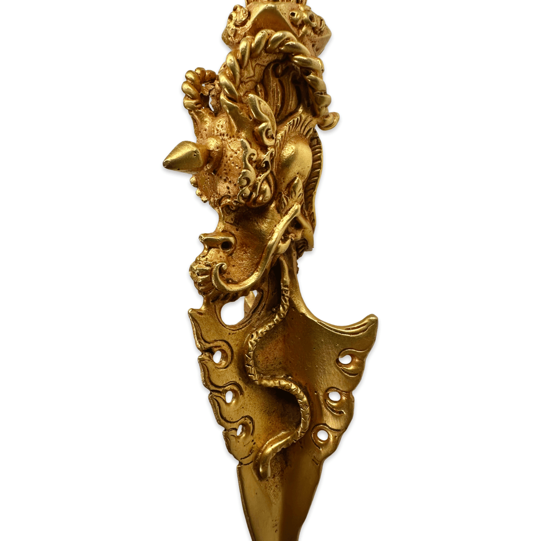 Fein gearbeiteter, vergoldeter Phurpa Ritualdolch - Atelier Tibet