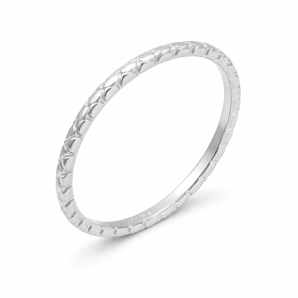 Feiner Silber - Ring mit Wabenmuster - Atelier Tibet