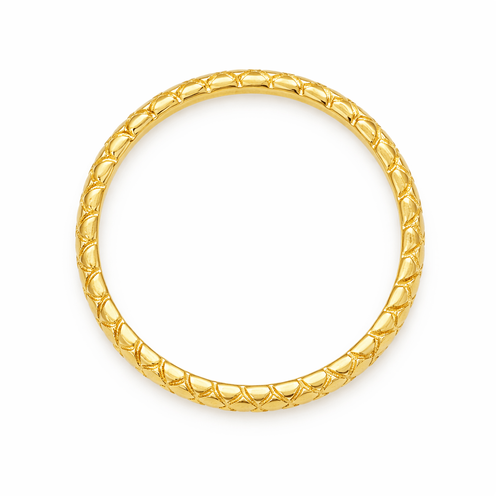 Feiner vergoldeter Silber - Ring mit Wabenmuster - Atelier Tibet