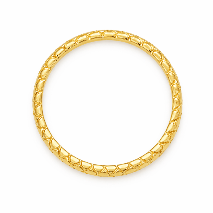 Feiner vergoldeter Silber - Ring mit Wabenmuster - Atelier Tibet