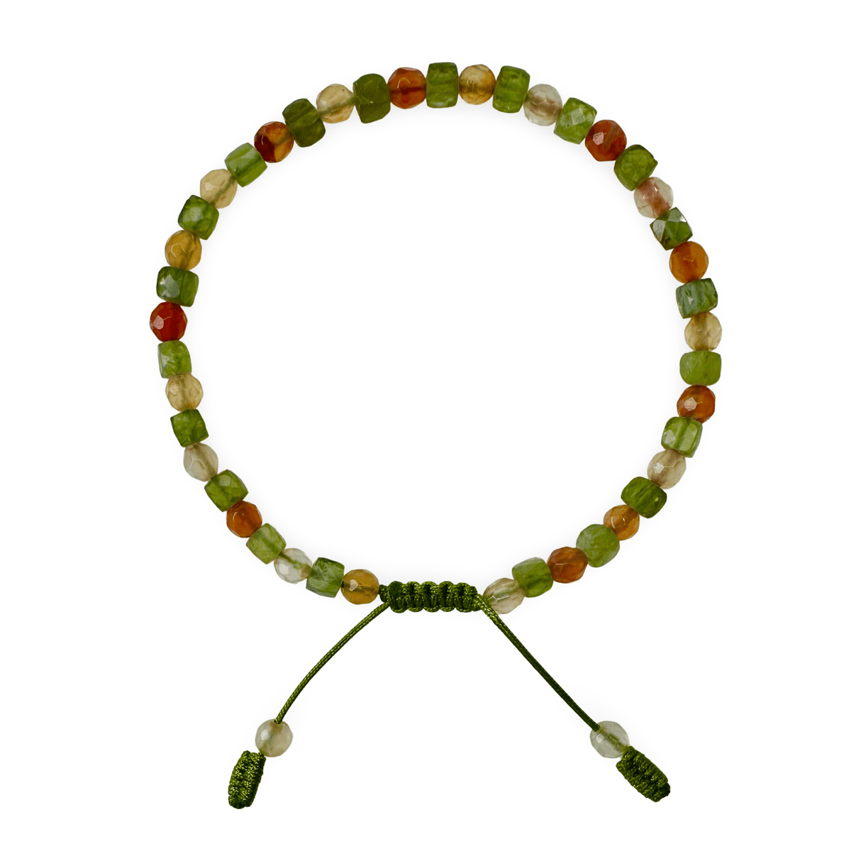 Feines Armband mit Apatit - und Karneol - Perlen - Atelier Tibet