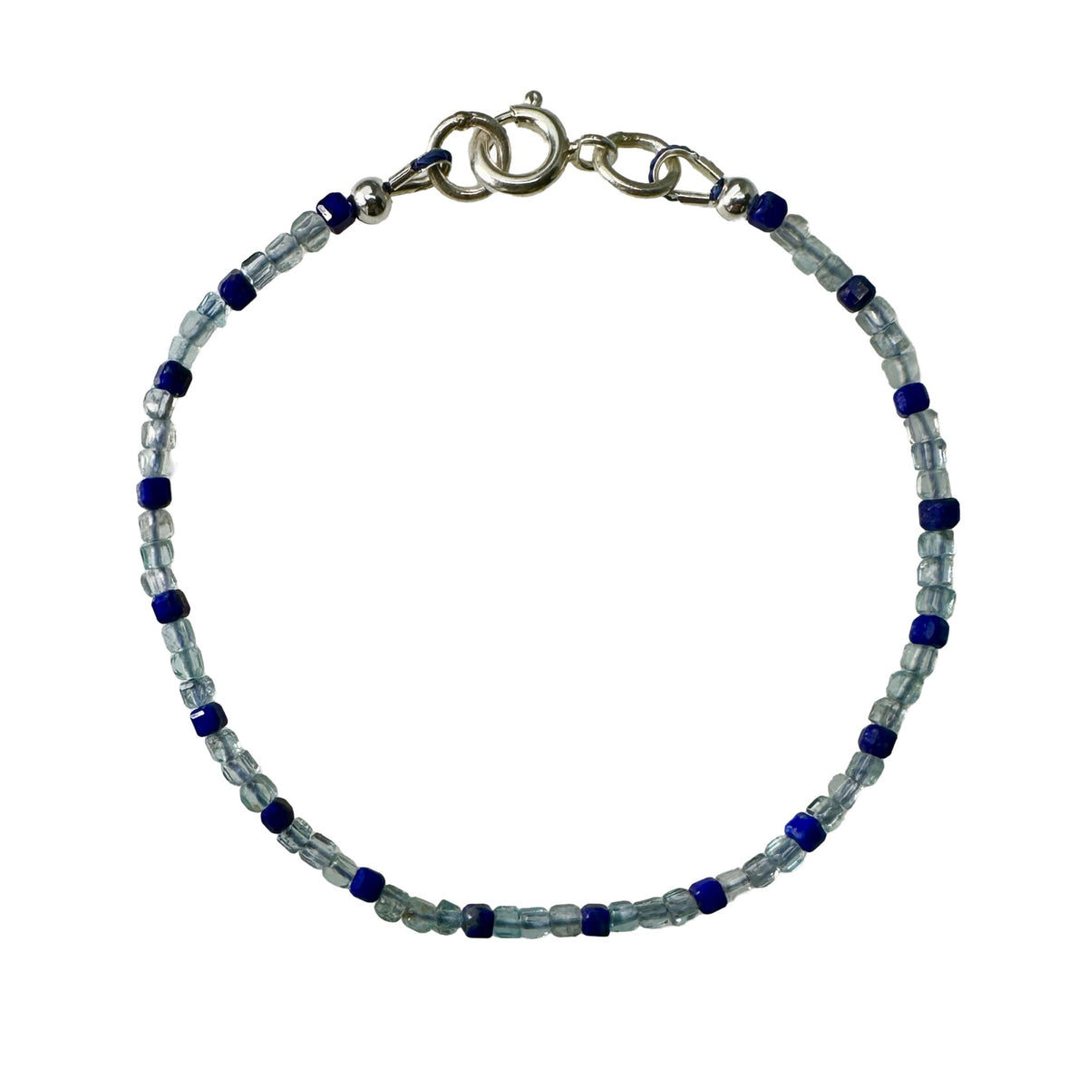 Feines Mala - Armband mit Apatit - und Lapis - Perlen - Atelier Tibet