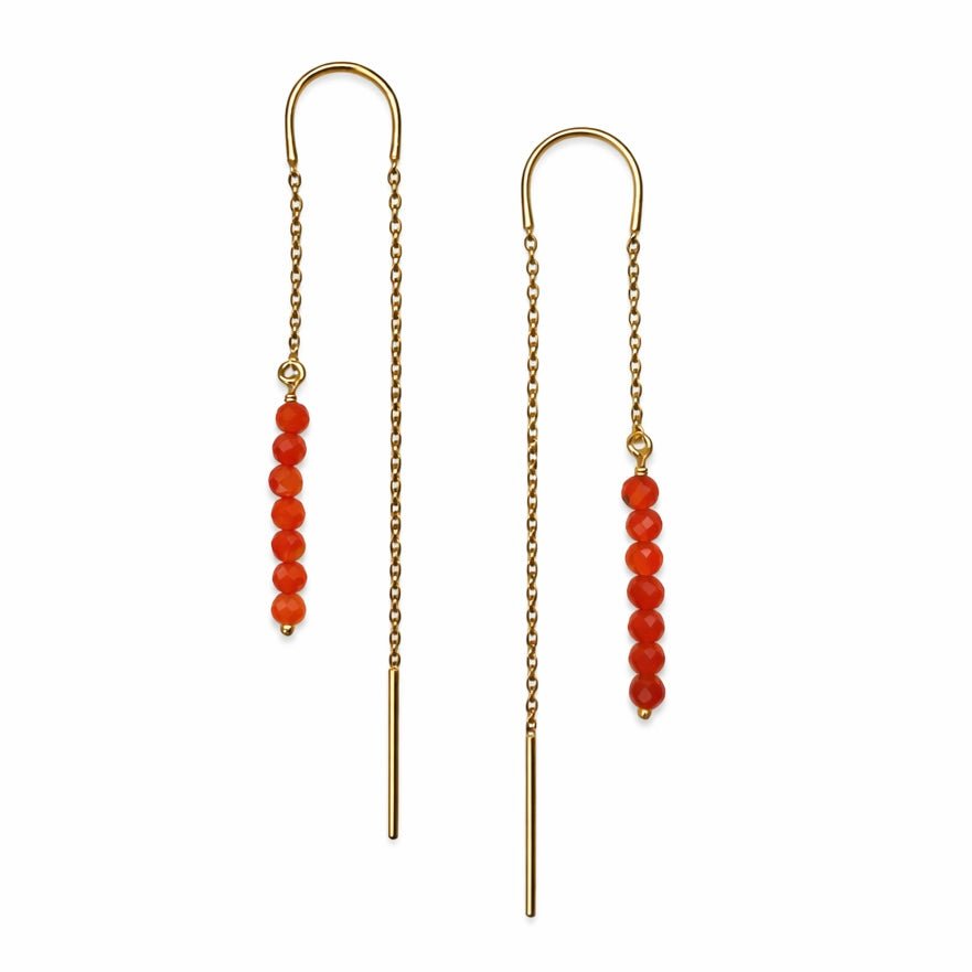 Filigrane Ohranhänger aus Karneol - Atelier Tibet