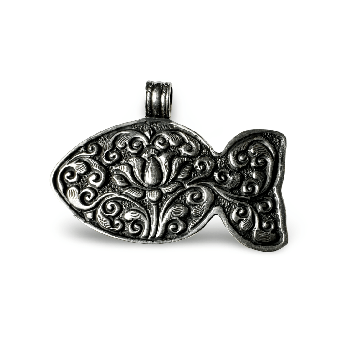 Fisch - Anhänger aus Büffelknochen - Atelier Tibet