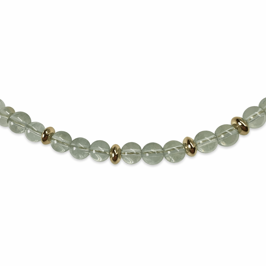 Fluoritkette mit Goldakzenten - Atelier Tibet