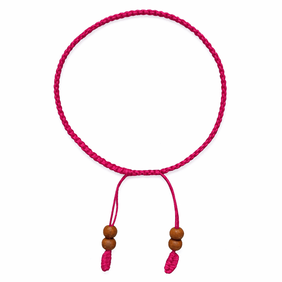 Fuchsiafarbenes handgeknüpftes Armband - Atelier Tibet