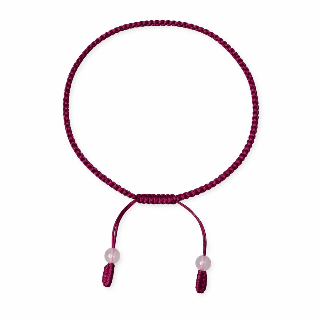 Fuchsiafarbiges handgeknüpftes Armband - Atelier Tibet