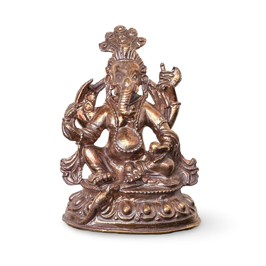 Ganesh Miniatur - Kupferstatue - Atelier Tibet