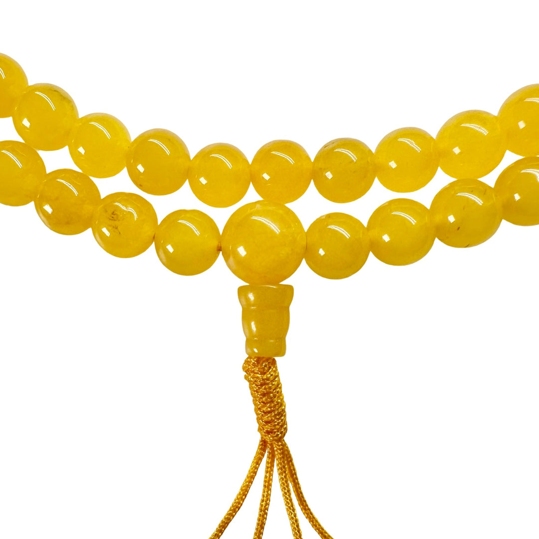Gelbe Jade Mala Gebetskette - Atelier Tibet