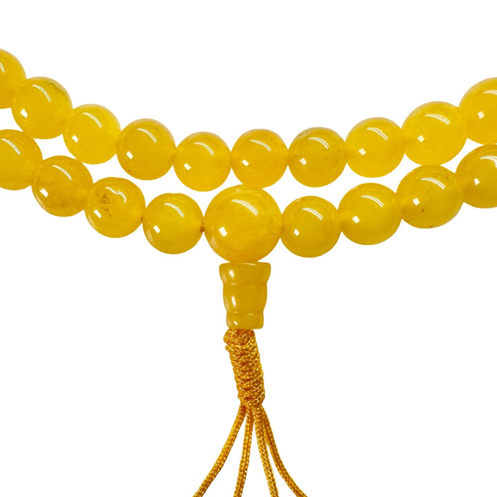 Gelbe Jade Mala Gebetskette - Atelier Tibet