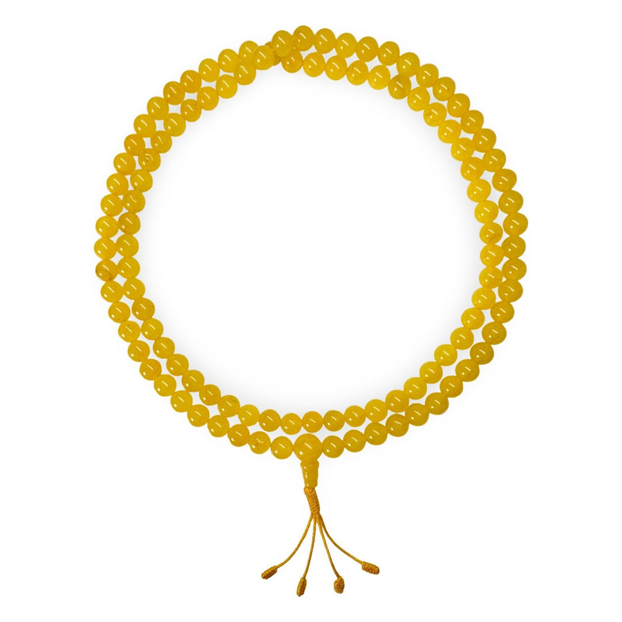 Gelbe Jade Mala Gebetskette - Atelier Tibet