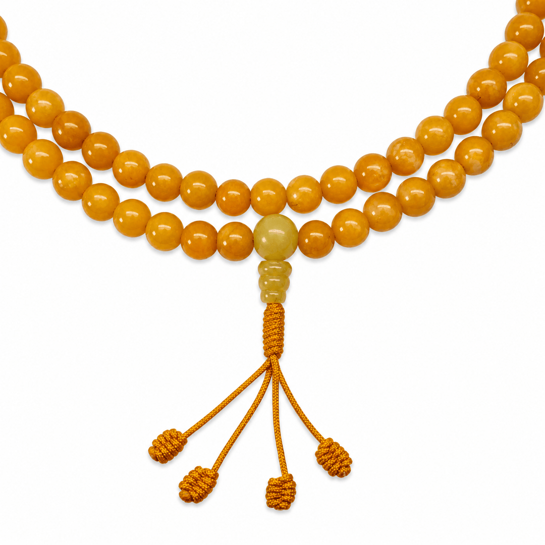 Gelbe Jade Mala Gebetskette - Atelier Tibet