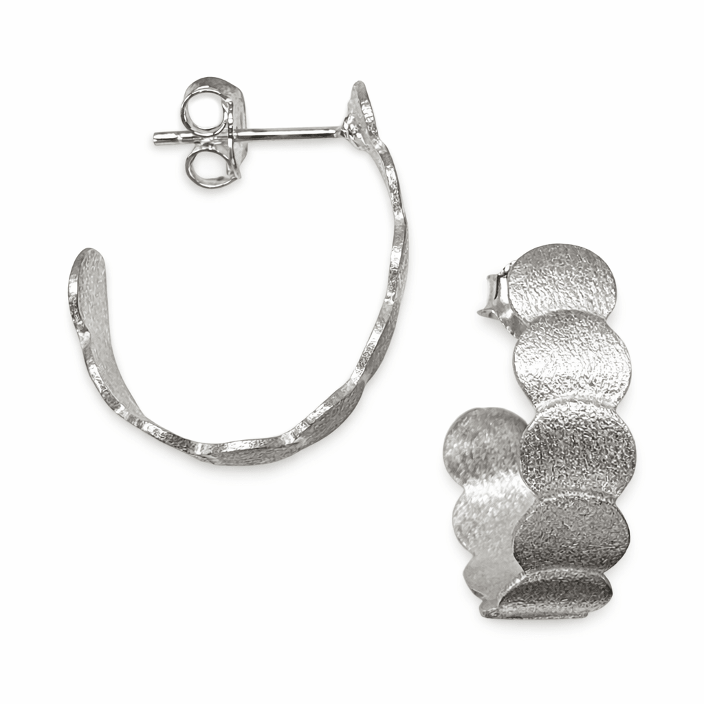 Geschwungene, elegante Silber - Ohrstecker - Atelier Tibet