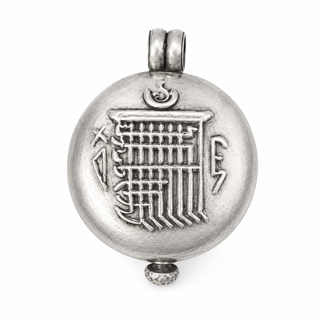 Pendentif Vajra Ghau en argent
