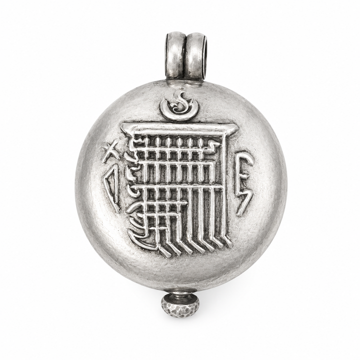 Pendentif Vajra Ghau en argent