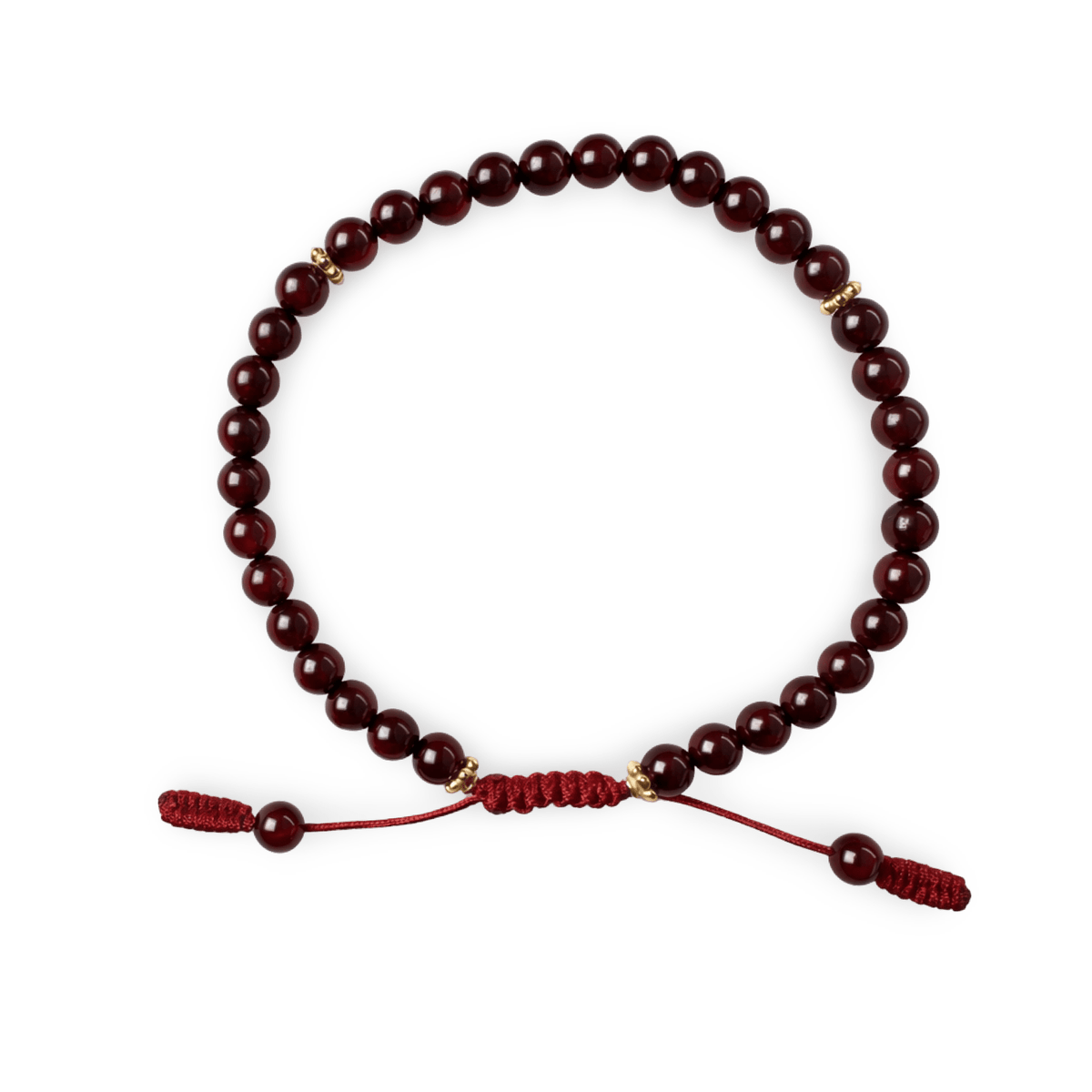 Granat Armband mit vergoldeten Silberperlen - Atelier Tibet