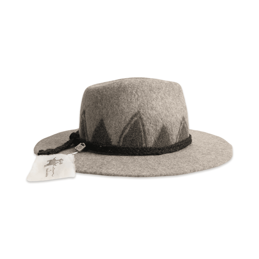 Grauer Hut aus tibetischer Wolle · CHARU × Phadrokbha - Atelier Tibet