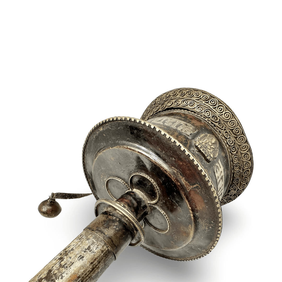 Grosse alte tibetische Hand - Gebetsmühle - Atelier Tibet