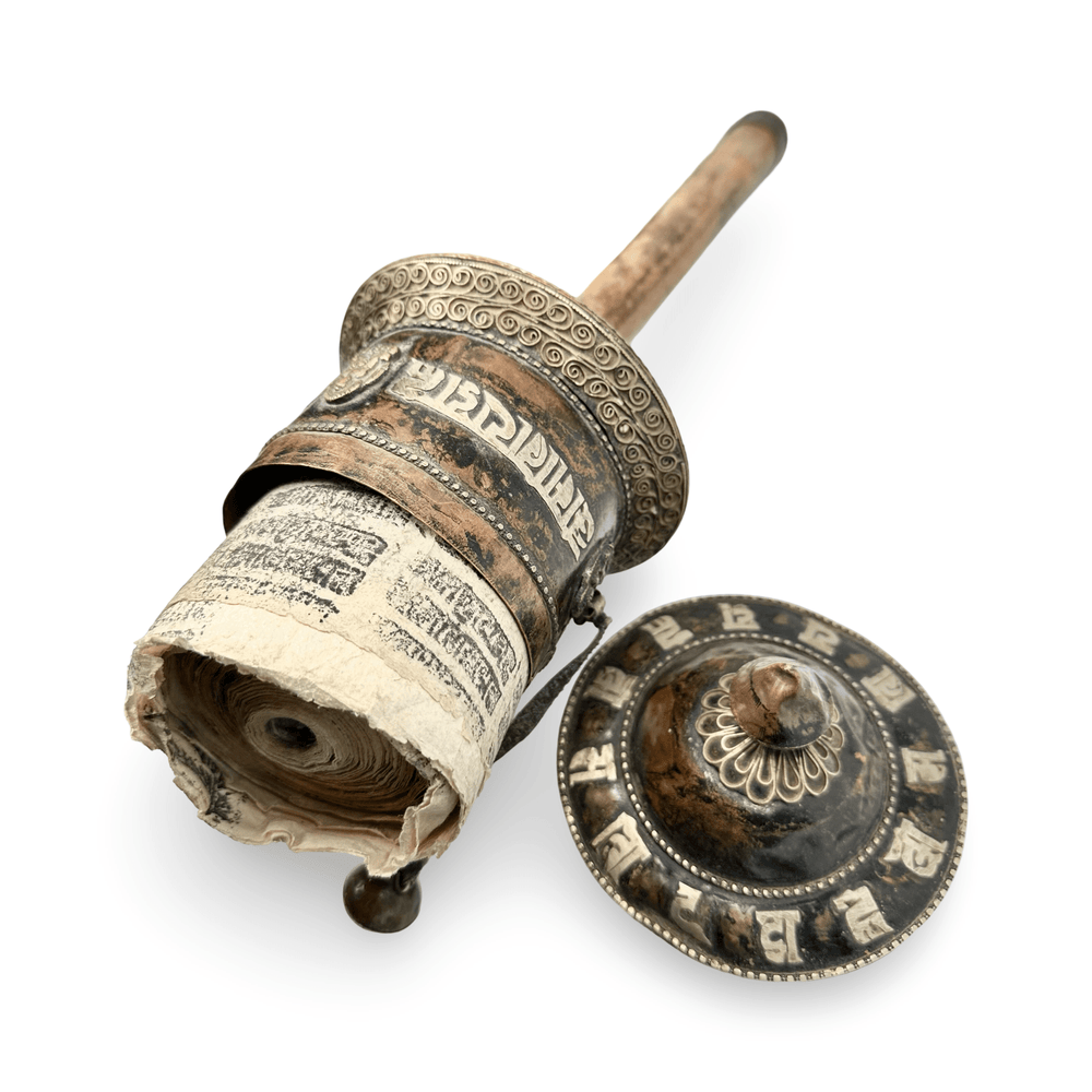 Grosse alte tibetische Hand - Gebetsmühle - Atelier Tibet