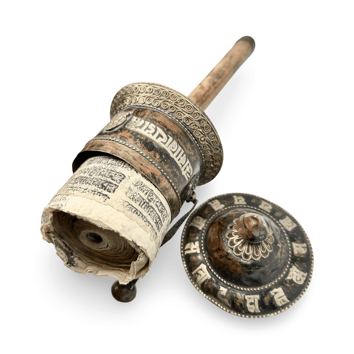 Grosse alte tibetische Hand - Gebetsmühle - Atelier Tibet