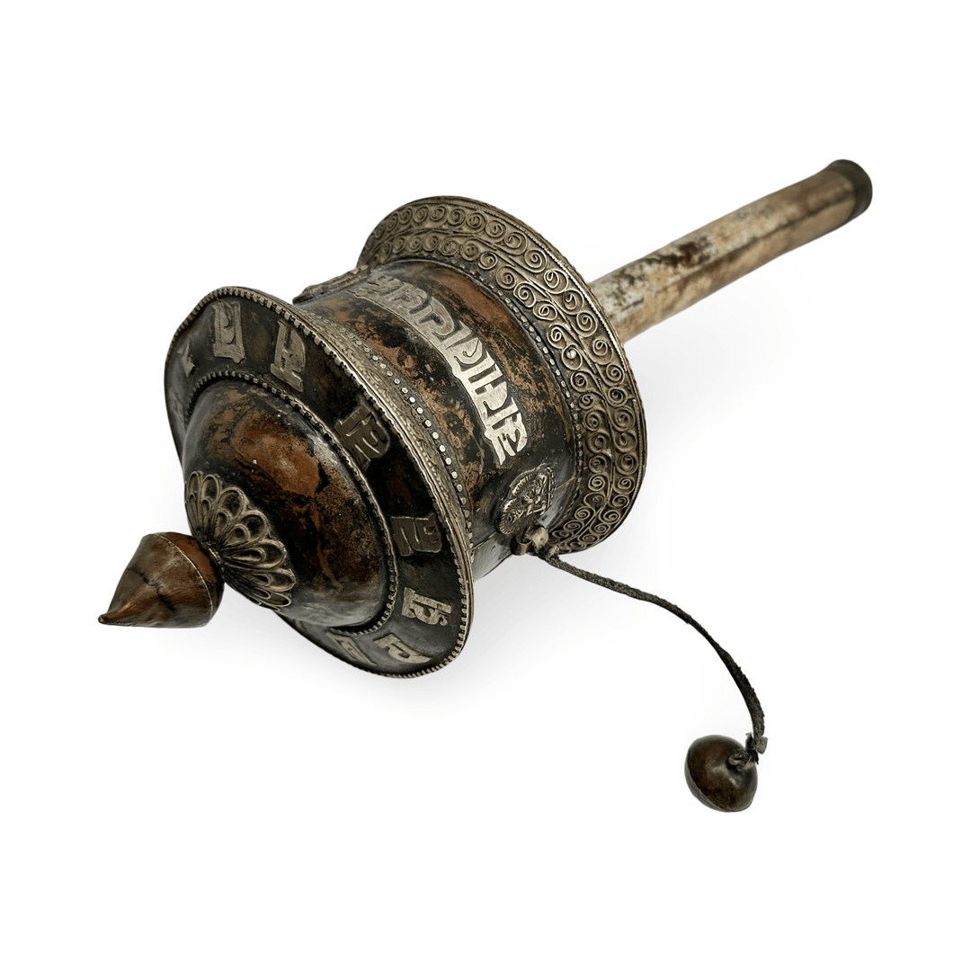 Grosse alte tibetische Hand - Gebetsmühle - Atelier Tibet