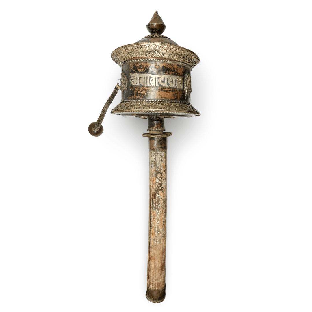 Grosse alte tibetische Hand - Gebetsmühle - Atelier Tibet