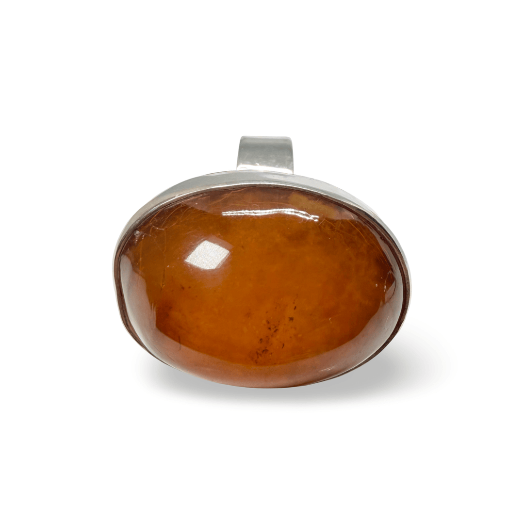 Grosse Bernstein-Ringe mit Silber-Fassung - Atelier Tibet