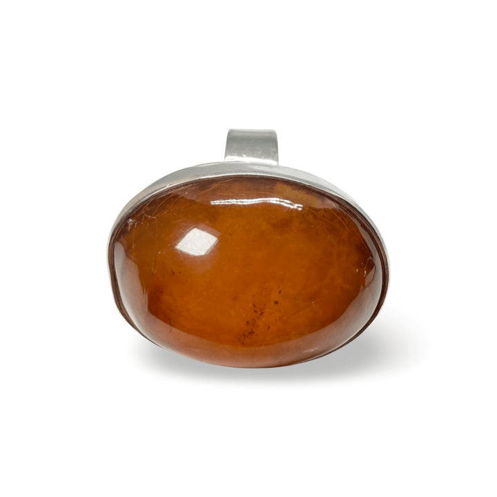 Grosse Bernstein-Ringe mit Silber-Fassung - Atelier Tibet