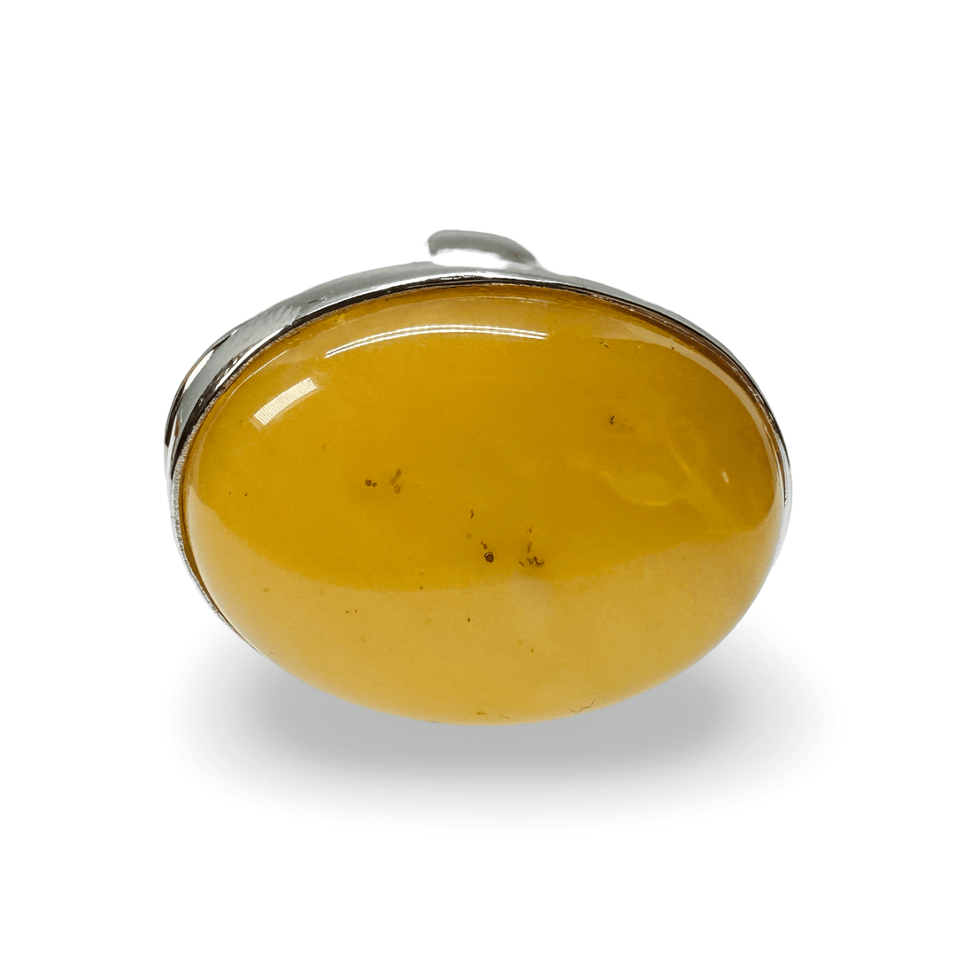 Grosse Bernstein - Ringe mit Silber - Fassung - Atelier Tibet