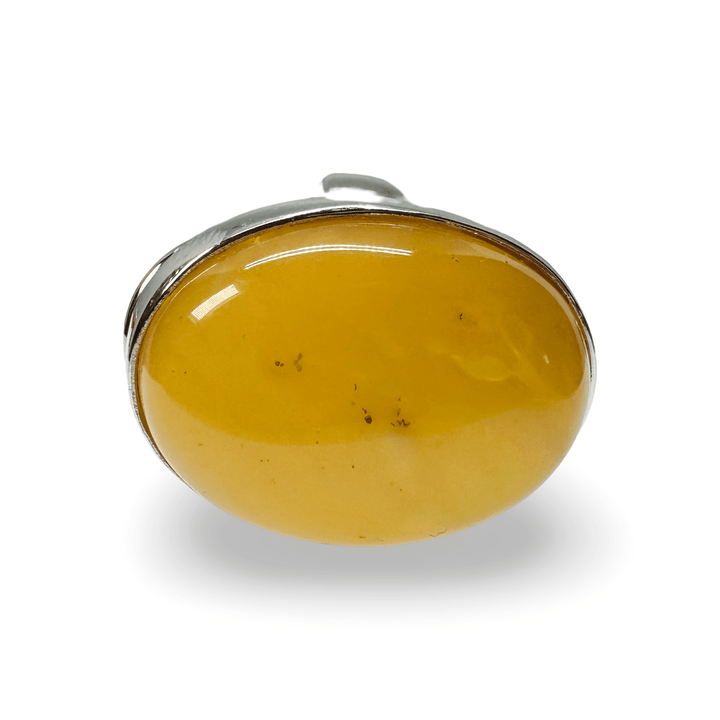 Grosse Bernstein - Ringe mit Silber - Fassung - Atelier Tibet