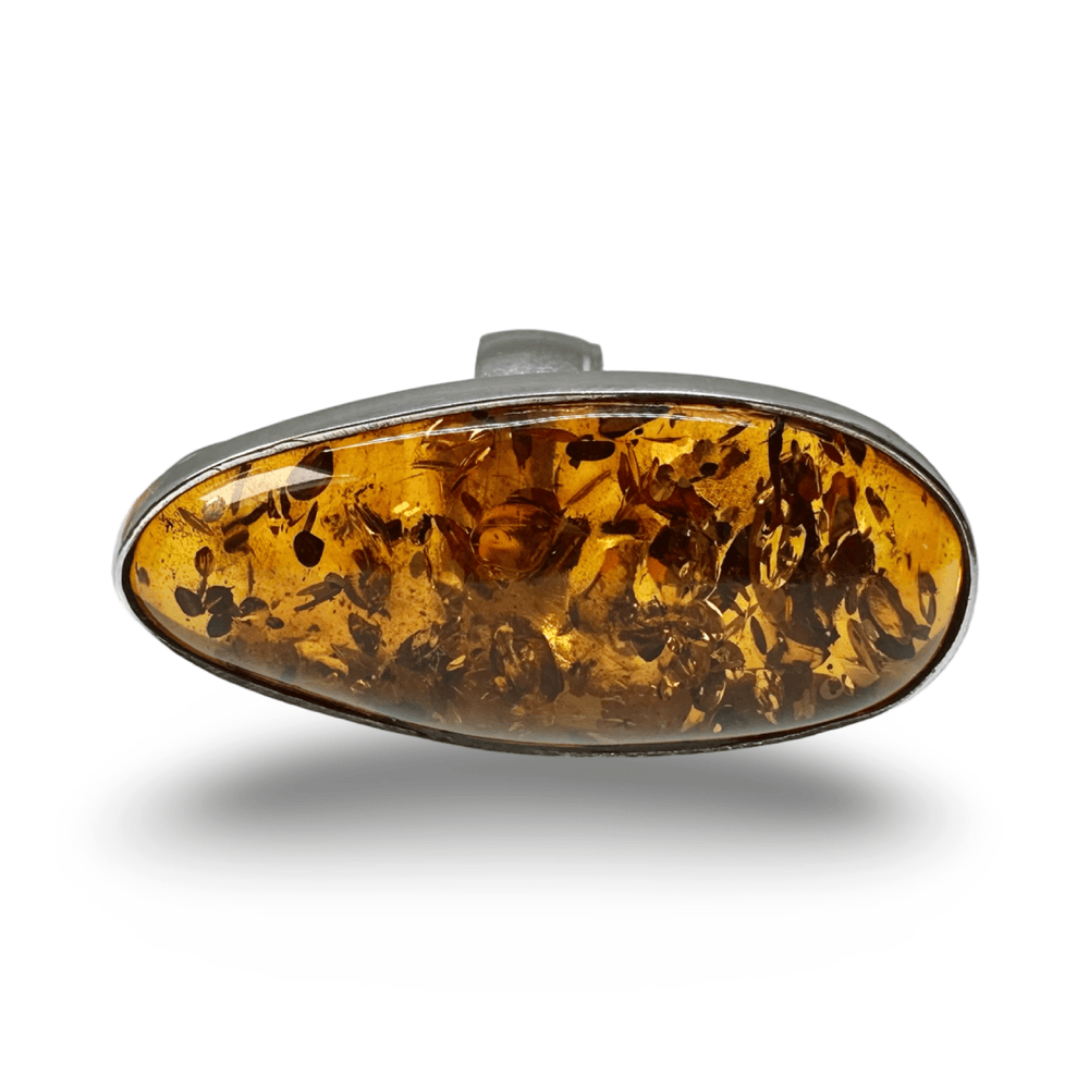 Grosse Bernstein - Ringe mit Silber - Fassung - Atelier Tibet