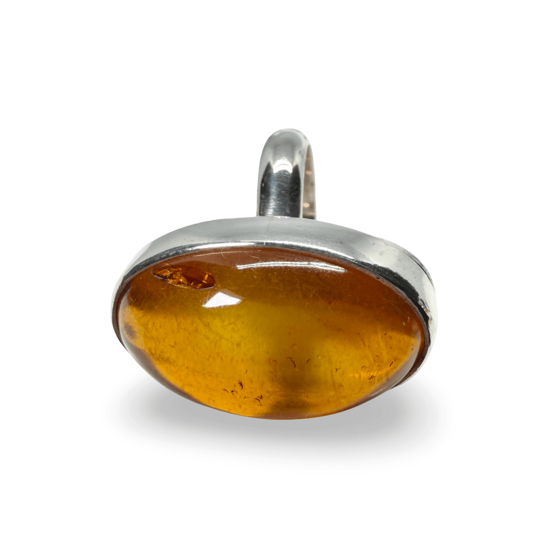 Grosse Bernstein-Ringe mit Silber-Fassung - Atelier Tibet