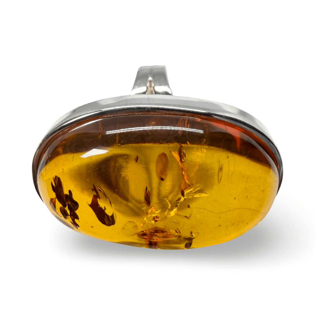 Grosse Bernstein-Ringe mit Silber-Fassung - Atelier Tibet
