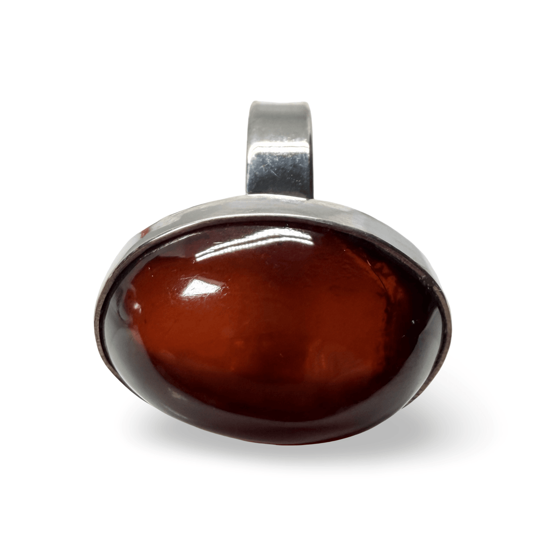 Grosse Bernstein-Ringe mit Silber-Fassung - Atelier Tibet