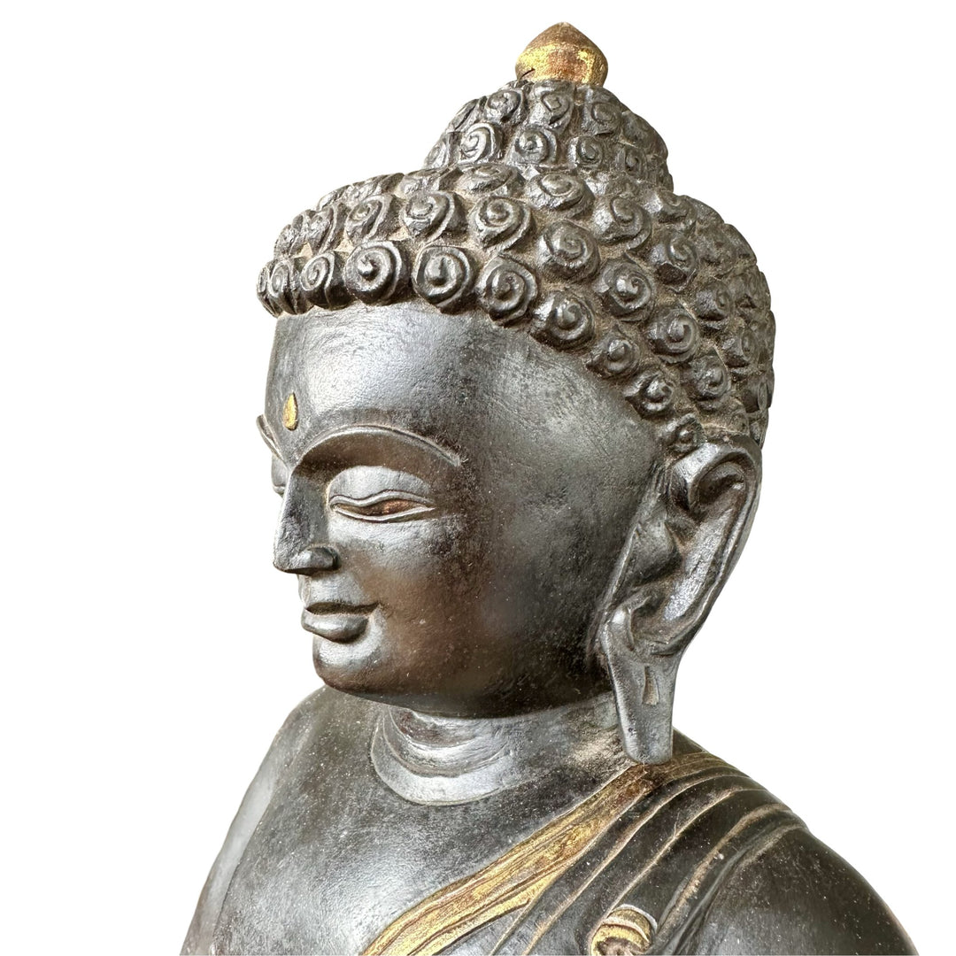 Grosse Buddha Statue aus Stein - Atelier Tibet