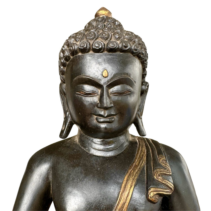 Grosse Buddha Statue aus Stein - Atelier Tibet