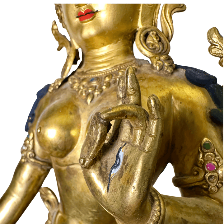 Grosse, sehr schön gearbeitete feuervergoldete Statue der Weissen Tara - Atelier Tibet
