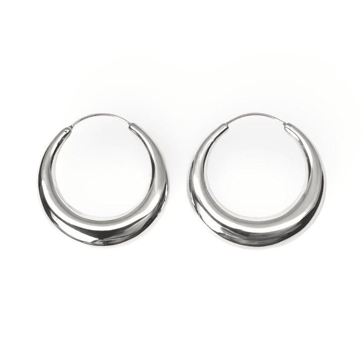 Grosse Silber - Kreolen «Mondsichel» Ø 50 / 55 / 60 mm - Atelier Tibet