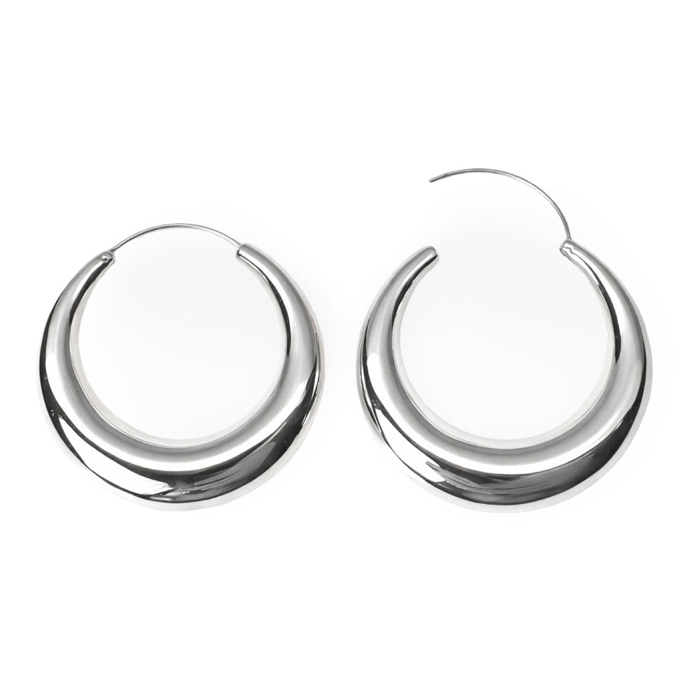 Grosse Silber - Kreolen «Mondsichel» Ø 50 / 55 / 60 mm - Atelier Tibet