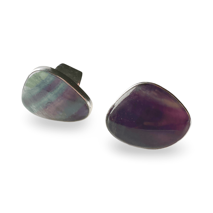 Grosse Statement - Ringe mit Fluorit und Silber - Atelier Tibet