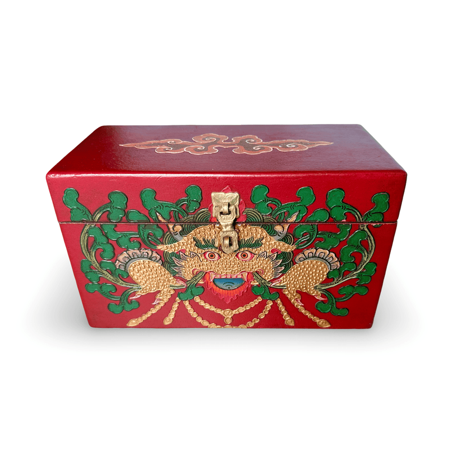 Grosse Tibetische «Cheppu» - Holzschatulle - Atelier Tibet